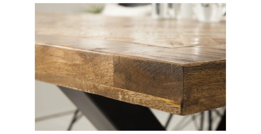 Zoom sur le coin de la table ZAREL rectangulaire 200cm