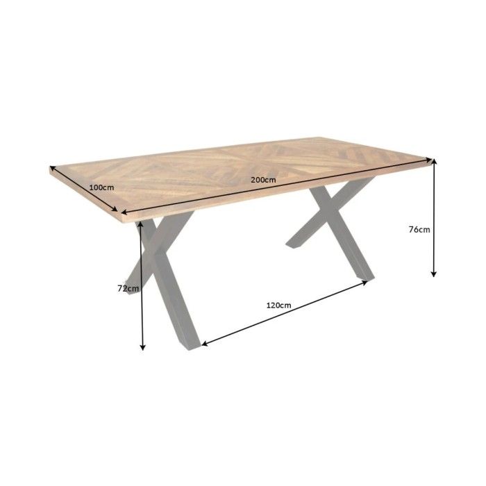 Dimensions de la table ZAREL rectangulaire 200cm