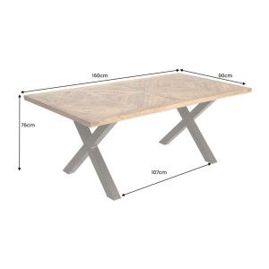 Dimensions de la table ZAREL rectangulaire 160cm