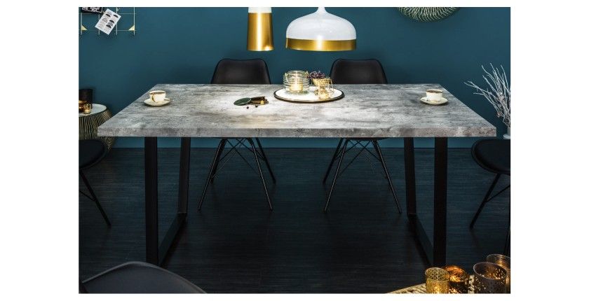 Table MERAX rectangulaire 160cm grise vue de face