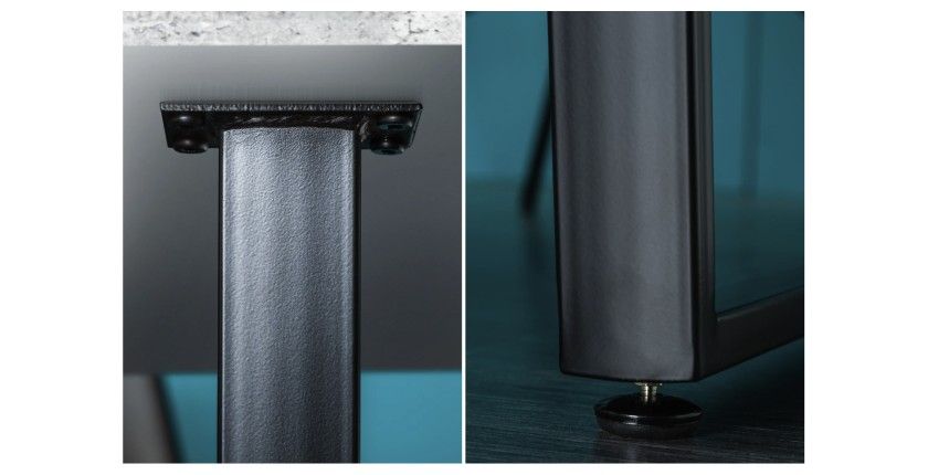 Zoom sur les détails des pieds de la table MERAX rectangulaire 160cm grise
