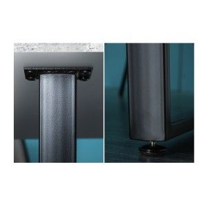 Zoom sur les détails des pieds de la table MERAX rectangulaire 160cm grise