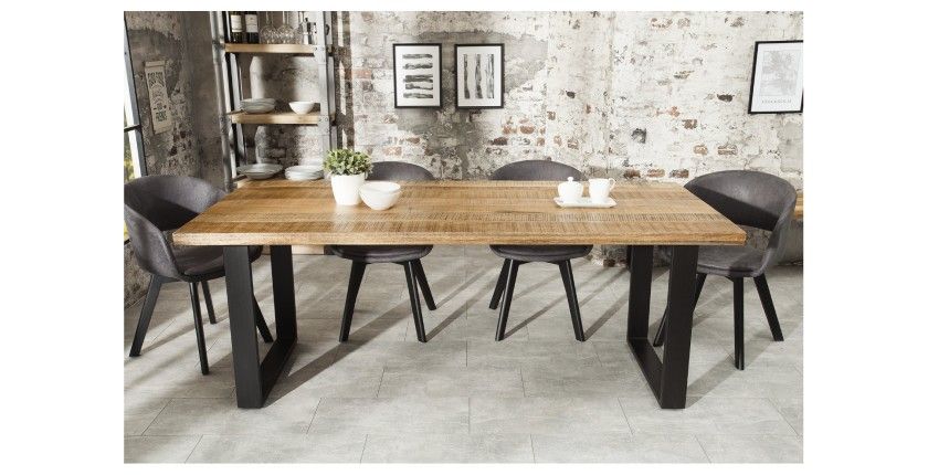 Table LODEN rectangulaire 200cm et pieds en U vue de face