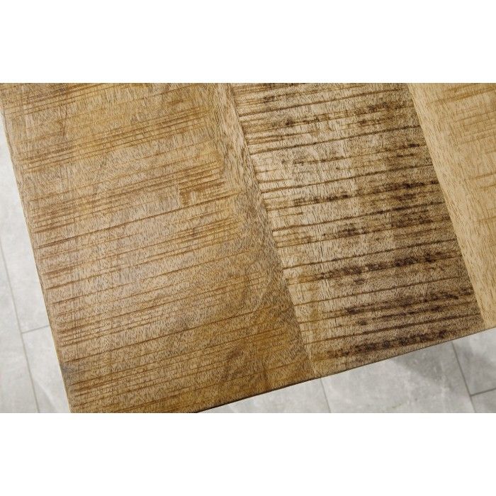 Eettafel LODEN 200 cm - Blad van massief mangohout en zwarte metalen poten