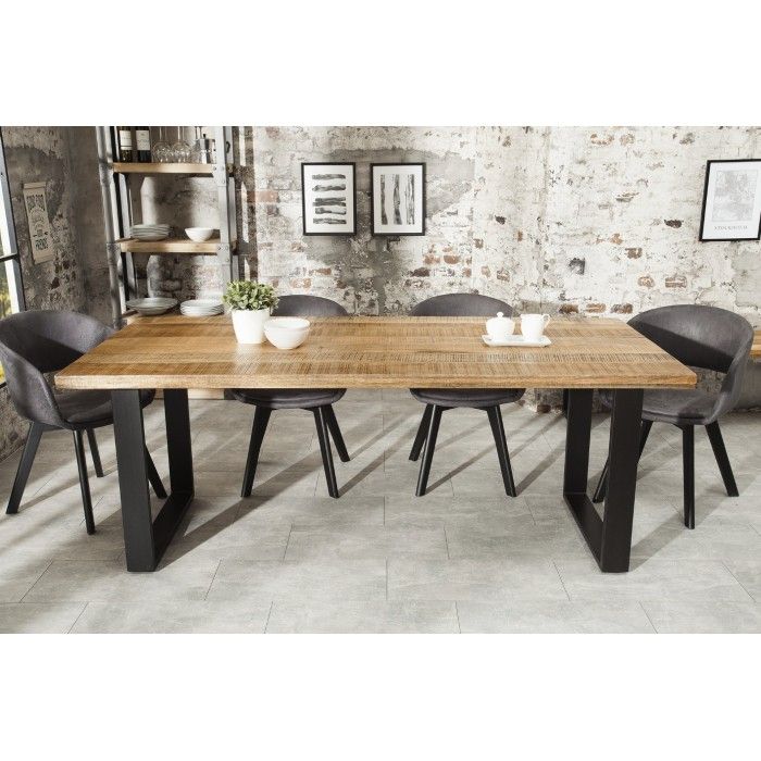 Table LODEN rectangulaire 180cm et pieds en U vue de face