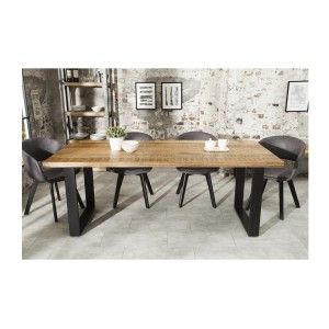 Table LODEN rectangulaire 180cm et pieds en U vue de face