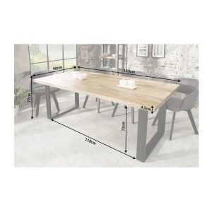 Dimensions de la table LODEN rectangulaire 160cm pieds en U