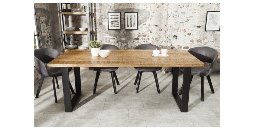 Table LODEN rectangulaire 160cm pieds en U vue de face