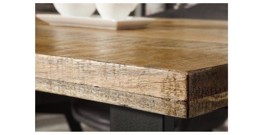 Zoom sur le coin de la table LODEN rectangulaire 160cm pieds en U