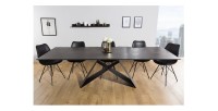 Table ATARA rectangulaire 180cm extensible jusqu'à 260cm gris foncé vue de face