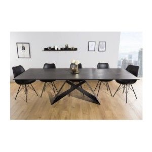 Table ATARA rectangulaire 180cm extensible jusqu'à 260cm gris foncé vue de face