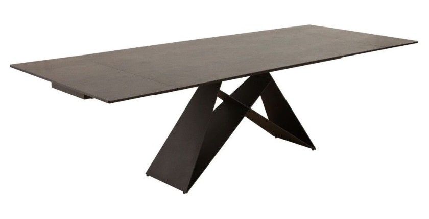 Table ATARA rectangulaire 180cm extensible jusqu'à 260cm gris foncé