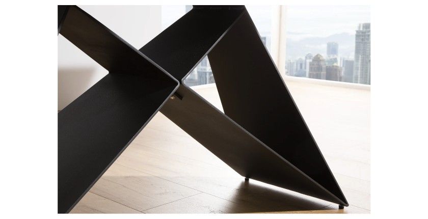 Zoom sur les pieds de la table ATARA rectangulaire 180cm extensible jusqu'à 260cm gris foncé