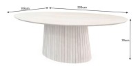 Dimensions de la table ORINO ovale 220cm