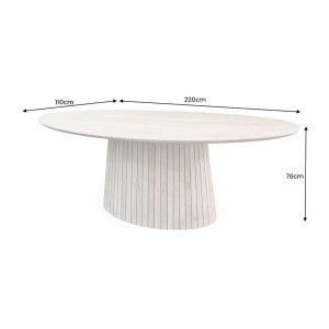 Dimensions de la table ORINO ovale 220cm