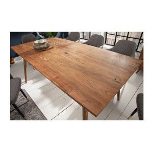 Table de salle à manger SCANI 200 cm – Plateau en bois massif d’acacia verni et structure assortie