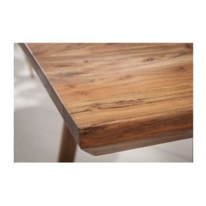 Table de salle à manger SCANI 200 cm – Plateau en bois massif d’acacia verni et structure assortie