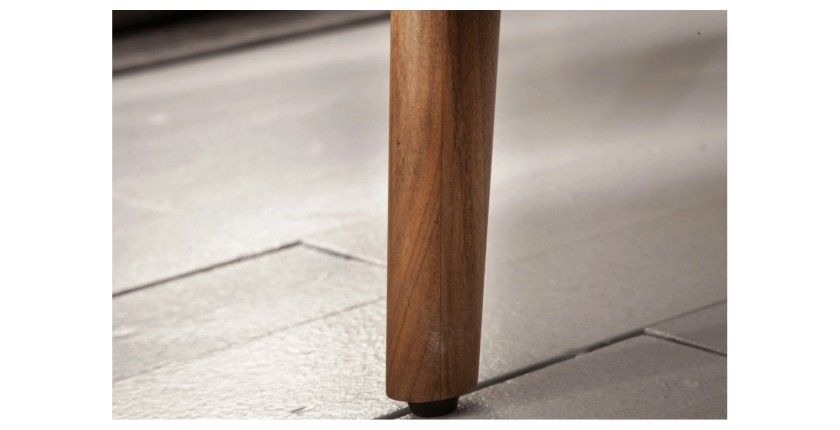 Table de salle à manger SCANI 200 cm – Plateau en bois massif d’acacia verni et structure assortie