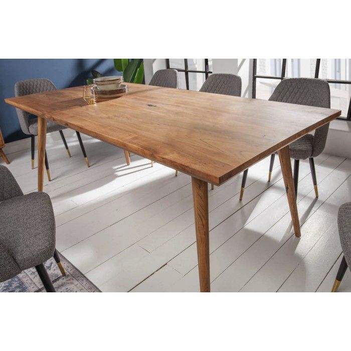 Tavolo da pranzo SCANI 160 cm – Piano in legno massiccio di acacia verniciato e struttura coordinata