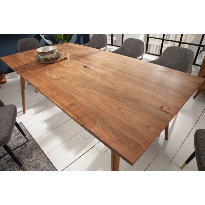 Tavolo da pranzo SCANI 160 cm – Piano in legno massiccio di acacia verniciato e struttura coordinata