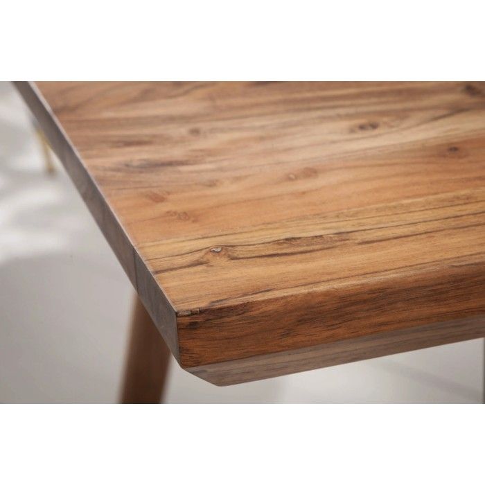 Tavolo da pranzo SCANI 160 cm – Piano in legno massiccio di acacia verniciato e struttura coordinata