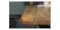 Table ARKAYA 180 cm – Plateau en bois massif d’acacia et pieds en métal noir en X