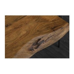 Table ARKAYA 180 cm – Plateau en bois massif d’acacia et pieds en métal noir en X