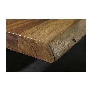 Zoom sur le coin de la table de salle à manger ORBO 240cm avec pieds en X