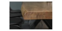 Zoom sur la tranche de la table de salle à manger ORBO 240cm avec pieds en X