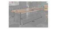 Table de salle à manger ARKAYA 240 cm – Plateau en bois massif d’acacia verni et pieds en métal noir en X