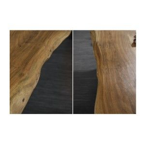 ARKAYA 200 cm – Platte aus lackiertem Massivholz Akazie und Beine aus schwarzem Metall in X-Form