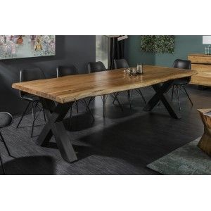 Table de salle à manger ARKAYA 200cm avec pieds en X mise en situation