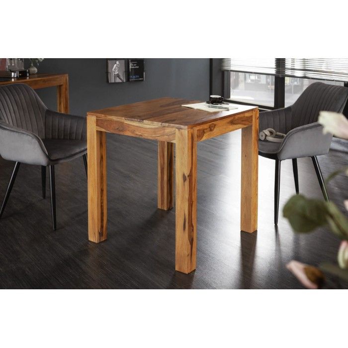 Tavolo da pranzo TAVINA 70 cm – Quadrato in legno massiccio di Sheesham verniciato