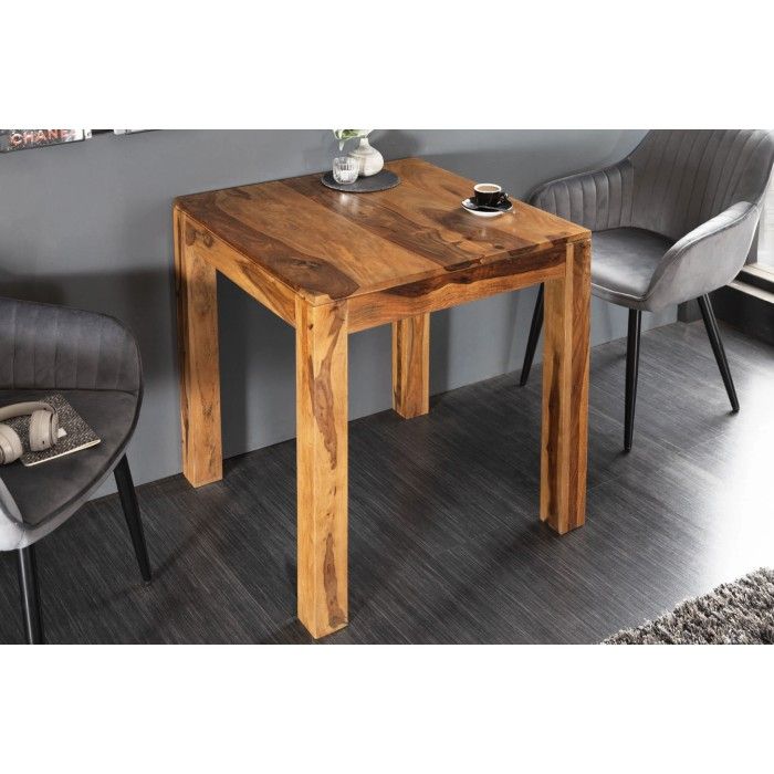 Tavolo da pranzo TAVINA 70 cm – Quadrato in legno massiccio di Sheesham verniciato