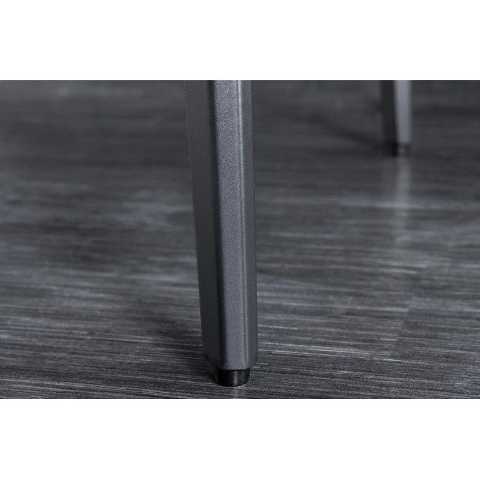Eettafel HEXA 160 cm - Blad van wit marmer-effect keramiek en zwarte metalen structuur