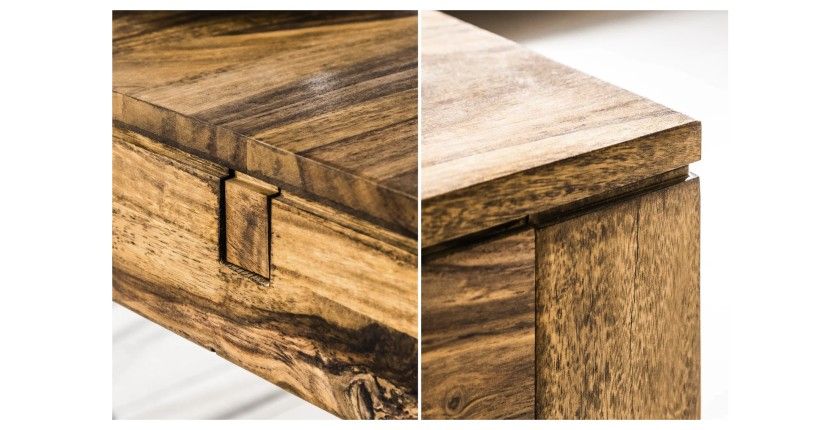 Esszimmertisch TAVINA 160–240 cm – Ausziehbarer Tisch aus lackiertem Sheesham-Massivholz