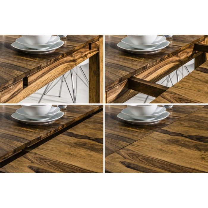 Tavolo da pranzo TAVINA 160–240 cm – Tavolo allungabile in legno massello di Sheesham verniciato