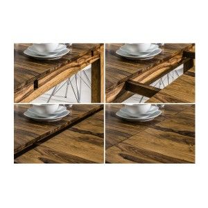 Esszimmertisch TAVINA 160–240 cm – Ausziehbarer Tisch aus lackiertem Sheesham-Massivholz