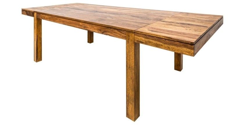 Esszimmertisch TAVINA 160–240 cm – Ausziehbarer Tisch aus lackiertem Sheesham-Massivholz