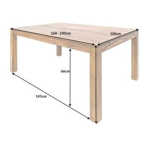 Esszimmertisch TAVINA 160–240 cm – Ausziehbarer Tisch aus lackiertem Sheesham-Massivholz