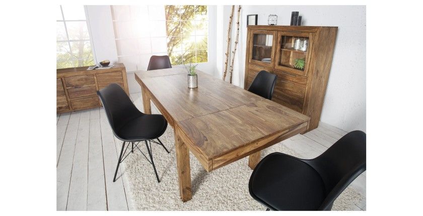 Tavolo da pranzo TAVINA 120–200 cm – Tavolo allungabile in legno massello di Sheesham verniciato