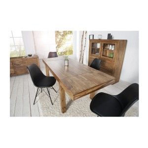 Tavolo da pranzo TAVINA 120–200 cm – Tavolo allungabile in legno massello di Sheesham verniciato