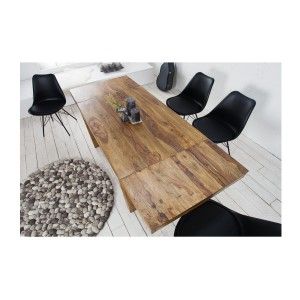 Tavolo da pranzo TAVINA 120–200 cm – Tavolo allungabile in legno massello di Sheesham verniciato