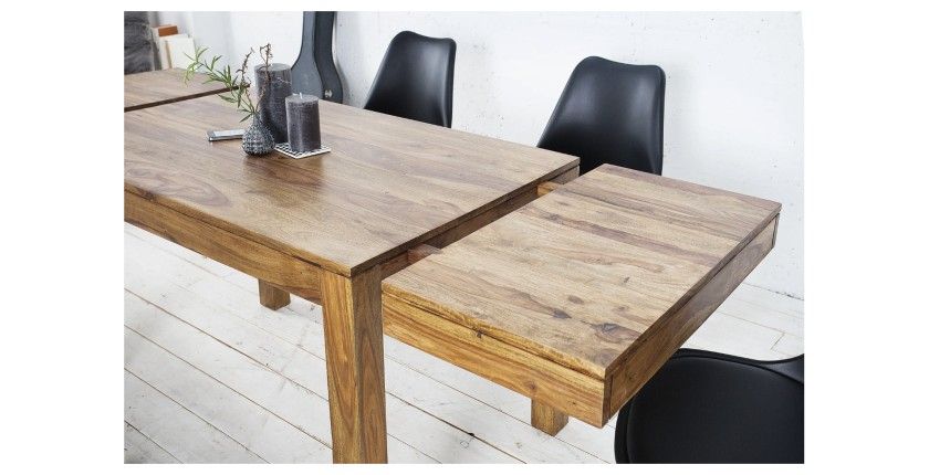 Tavolo da pranzo TAVINA 120–200 cm – Tavolo allungabile in legno massello di Sheesham verniciato