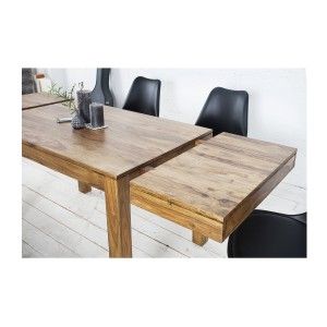 Tavolo da pranzo TAVINA 120–200 cm – Tavolo allungabile in legno massello di Sheesham verniciato