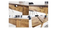 Tavolo da pranzo TAVINA 120–200 cm – Tavolo allungabile in legno massello di Sheesham verniciato