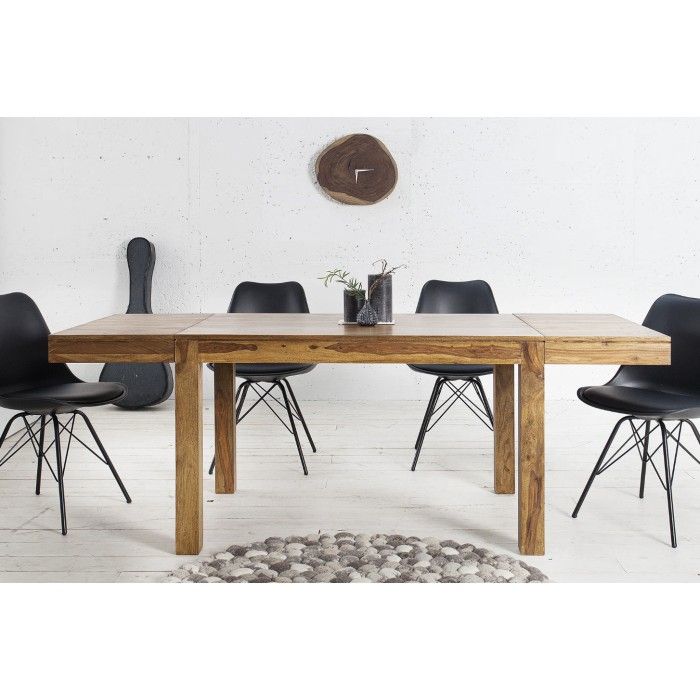 Tavolo da pranzo TAVINA 120–200 cm – Tavolo allungabile in legno massello di Sheesham verniciato
