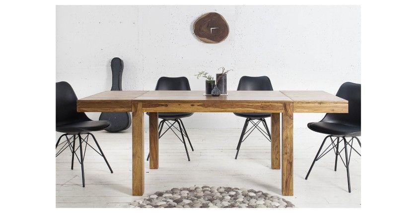 Tavolo da pranzo TAVINA 120–200 cm – Tavolo allungabile in legno massello di Sheesham verniciato