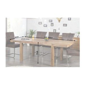 Tavolo da pranzo TAVINA 120–200 cm – Tavolo allungabile in legno massello di Sheesham verniciato