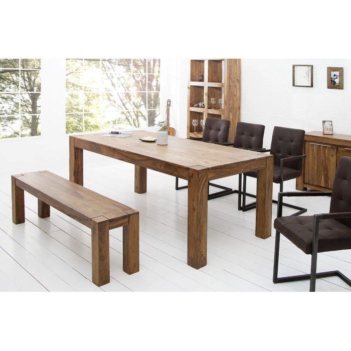 Eettafel ORBO 200 cm – Gelakte massief Sheesham houten tafel